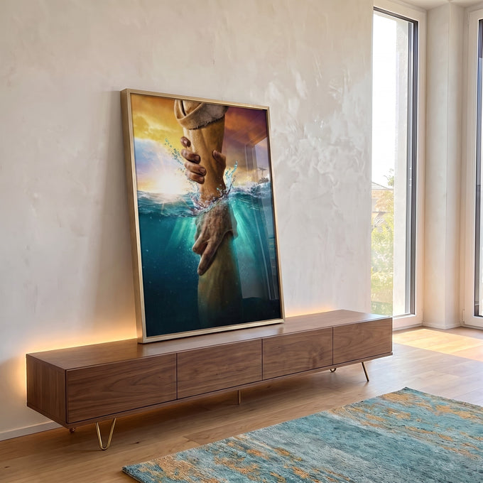 Quadro Decorativo: O Chamado do Oceano - Toque de Azul em ambiente decorado - quadros decorativos para sala