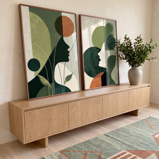 Quadro Decorativo Silhuetas Modernas em ambiente decorado - quadros decorativos para sala