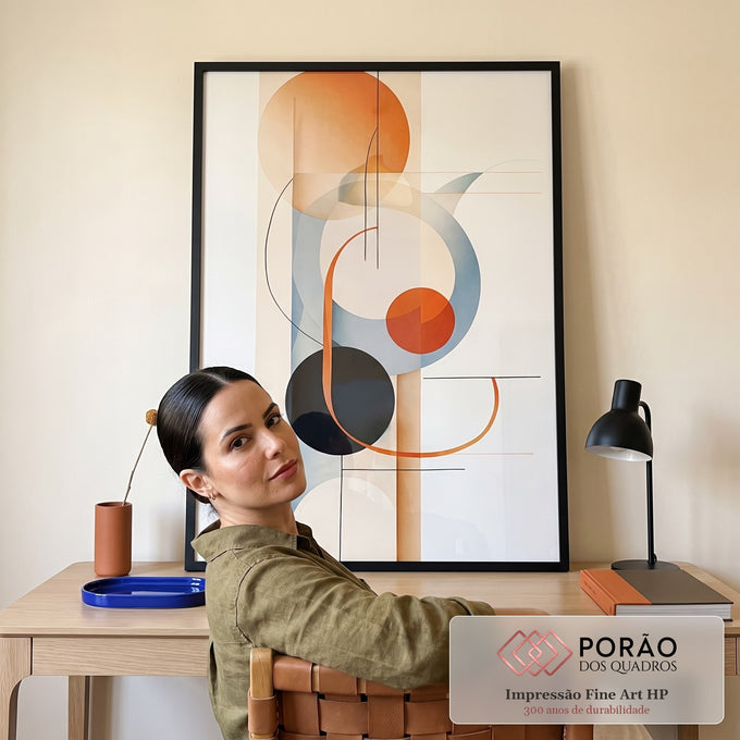 Quadro Decorativo: Elegância Minimalista com Tons Avermelhados em escritorio moderno - quadros decorativos para sala