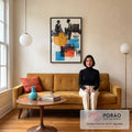 Quadro Decorativo Diálogo Vibrante do Casal em sala de estar moderna - quadros decorativos para sala