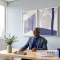 Quadro Decorativo Abstração Natural - Linhas e Formas Orgânicas em escritorio moderno - quadros decorativos para sala