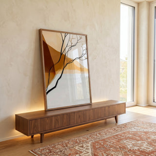 Quadro Decorativo Serenidade em Tons de Terra em ambiente decorado - quadros decorativos para sala