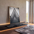 Quadro Decorativo Exclusivo: Ponte Urbana e Reflexões em ambiente decorado - quadros decorativos para sala