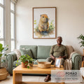 Quadro Decorativo Capivara Feliz: Alegria para o Quarto Infantil em sala de estar moderna - quadros decorativos para sala
