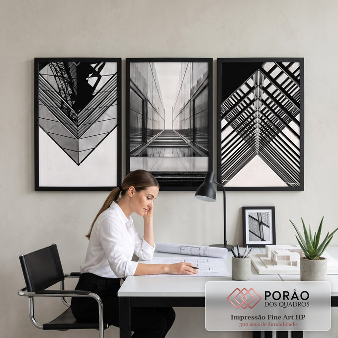 Quadro Decorativo: A Vibrante Alma Urbana em Cores em escritorio moderno - quadros decorativos para sala