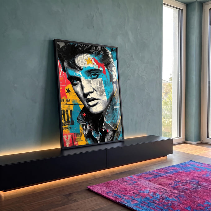 Quadro Decorativo - Energia Musical em Cores em ambiente decorado - quadros decorativos para sala