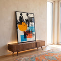 Quadro Decorativo Diálogo Vibrante do Casal em ambiente decorado - quadros decorativos para sala