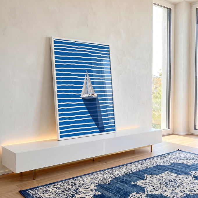 Quadro Decorativo Vela ao Vento em ambiente decorado - quadros decorativos para sala