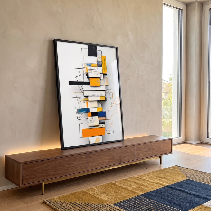 Quadro Decorativo: Minimalismo Elegante e Moderno em ambiente decorado - quadros decorativos para sala