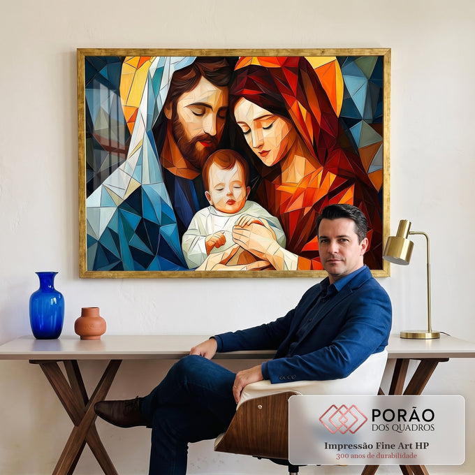 Quadro Decorativo Sagrada Família Moderna em escritorio moderno - quadros decorativos para sala