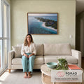 Quadro Decorativo Ilha Tropical em Relaxamento em sala de estar moderna - quadros decorativos para sala