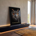 Quadro Decorativo Coruja da Infinita Sabedoria em ambiente decorado - quadros decorativos para sala