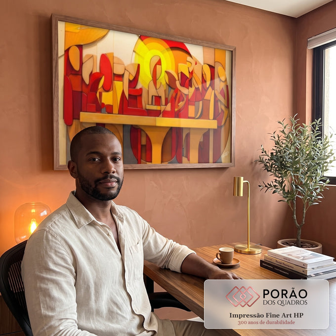 Quadro Decorativo Santa Ceia 2 - Elegância e Sofisticação para Sua Parede em escritorio moderno - quadros decorativos para sala