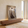 Quadro Decorativo Único: Reflexão Divina de Jesus em ambiente decorado - quadros decorativos para sala