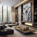 Quadro Decorativo Cão Leitor - Humor e Estilo para Seu Lar - quadros decorativos 1 Tela Vertical, 3 Telas - em sala moderna