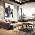 Quadro Decorativo Inusitado: Homem Aranha em Pausa - quadros decorativos 1 Tela, 3 Telas - em escritorio elegante