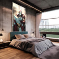 Quadro Decorativo Fascinante Homem de Ferro Lendo - quadros decorativos 1 Tela Vertical, 3 Telas - em escritorio elegante