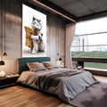 Quadro Decorativo Soldado Galáctico: Aventura e Paixão - quadros decorativos para sala 1 Tela Vertical, 3 Telas - em quarto contemporaneo