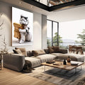 Quadro Decorativo Soldado Galáctico: Aventura e Paixão - quadros decorativos 1 Tela Vertical, 3 Telas - em escritorio elegante