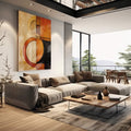 Quadro Decorativo Boho: Viagem às Cores Quentes - quadros decorativos para sala 1 Tela Vertical, 3 Telas - em living room premium