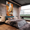 Quadro Decorativo Espirais Quentes para um Lar Aconchegante - quadros decorativos 1 Tela Vertical, 3 Telas - em escritorio elegante