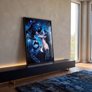 Quadro Decorativo Heróis em Encontro Épico em ambiente decorado - quadros decorativos para sala