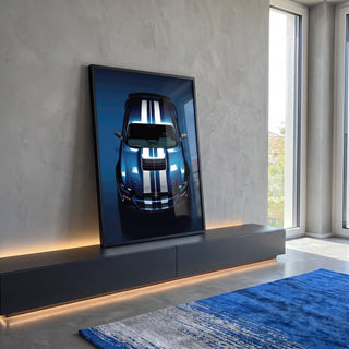Quadro Decorativo Mustang Shelby GT500 - Beleza Clássica em ambiente decorado - quadros decorativos para sala
