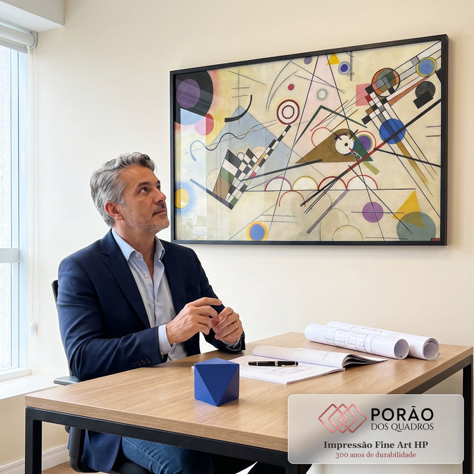 Quadro Decorativo Minimalista Enérgico em escritorio moderno - quadros decorativos para sala