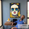 Quadro Decorativo - Frida Kahlo Energizante em Amarelo em escritorio moderno - quadros decorativos para sala