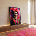 Quadro Decorativo Frida 02 - Estilo Vibrante em Tecido Canvas em ambiente decorado - quadros decorativos para sala