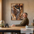Quadro Decorativo Majestade do Leão em escritorio moderno - quadros decorativos para sala