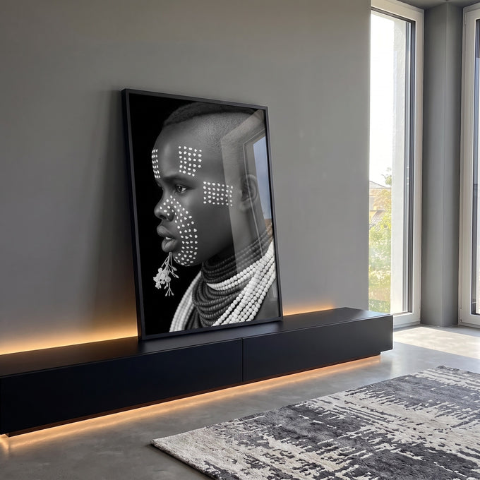 Quadro Decorativo Emoção em Preto e Branco em ambiente decorado - quadros decorativos para sala