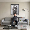 Quadro Decorativo Metálico Rosto - Sofisticação e Modernidade para Seu Ambiente em sala de estar moderna - quadros decorativos para sala
