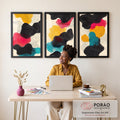 Quadro Decorativo Minimalista Moderno: A Magia da Aquarela em escritorio moderno - quadros decorativos para sala