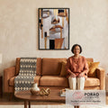 Quadro Decorativo Abstrato Rostos da Alma em sala de estar moderna - quadros decorativos para sala