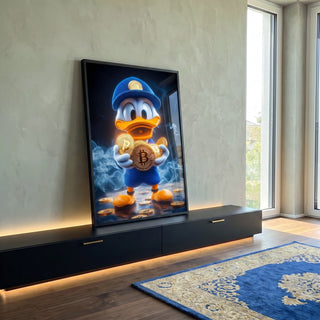 Quadro Decorativo Patinho Magnata Elegância e Charme em ambiente decorado - quadros decorativos para sala
