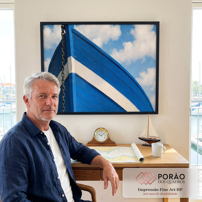 Quadro Decorativo Navegação Tranquila Marítima em escritorio moderno - quadros decorativos para sala