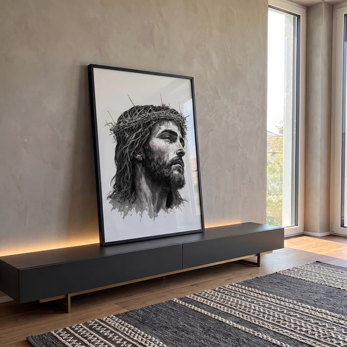 Quadro Decorativo: Inspiração Jesus em Seu Lar em ambiente decorado - quadros decorativos para sala