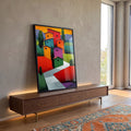 Quadro Decorativo Jornada das Casas Vibrante em ambiente decorado - quadros decorativos para sala