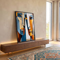 Quadro Decorativo Conexão Geométrica em ambiente decorado - quadros decorativos para sala