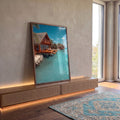 Quadro Decorativo Tropical Sereno em ambiente decorado - quadros decorativos para sala