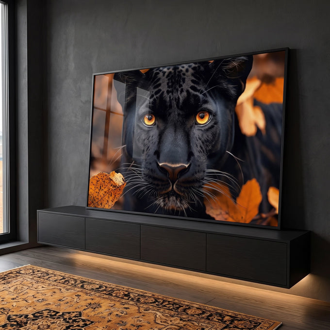 Quadro Decorativo A Grandeza da Pantera em ambiente decorado - quadros decorativos para sala
