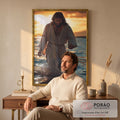 Quadro Decorativo Caminhando sobre as Águas em escritorio moderno - quadros decorativos para sala