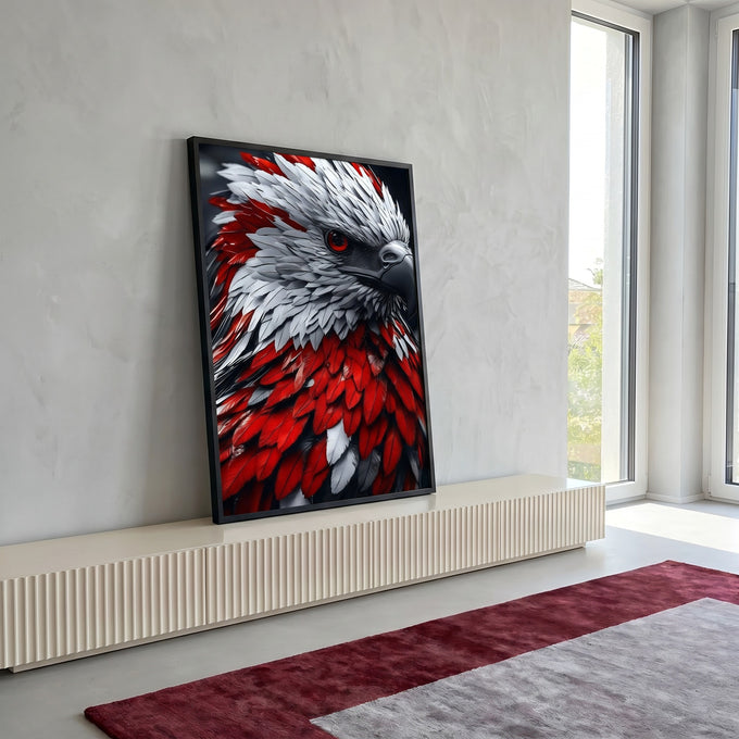 Quadro Decorativo A reflexão da Águia em ambiente decorado - quadros decorativos para sala