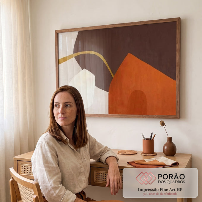 Quadro Decorativo Zen: Geometria da Serenidade em escritorio moderno - quadros decorativos para sala