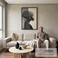 Quadro Decorativo Silhueta Elegante: Feminino em sala de estar moderna - quadros decorativos para sala