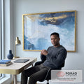 Quadro Decorativo Oceano Infinito: Paz e Inspiração em escritorio moderno - quadros decorativos para sala