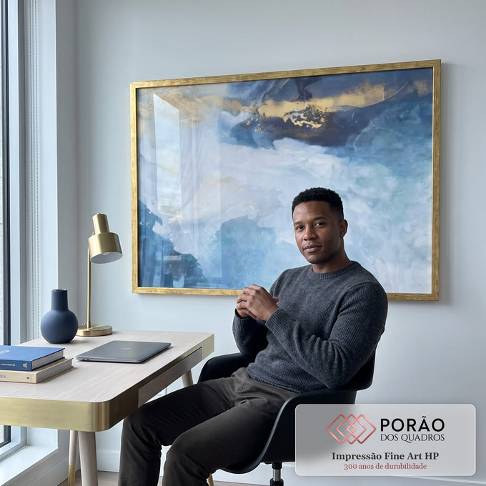 Quadro Decorativo Oceano Infinito: Paz e Inspiração em escritorio moderno - quadros decorativos para sala