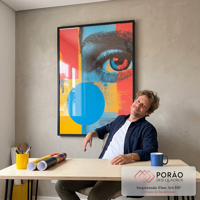 Quadro Decorativo Olhar Minimalista em escritorio moderno - quadros decorativos para sala