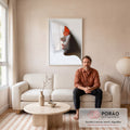 Quadro Decorativo Artística com Borboleta Laranja em sala de estar moderna - quadros decorativos para sala